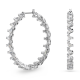 Brincos Swarovski Argola Ortyx Lapidação em Triângulo Brancos Lacado a Ródio