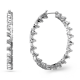 Brincos Swarovski Argola Ortyx Lapidação em Triângulo Brancos Lacado a Ródio