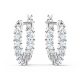 Brincos Swarovski Argola Vittore Lapidação Redonda Brancos Lacado a Ródio