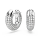 Brincos Swarovski Argola Dextera Pequenas Brancos Lacado a Ródio