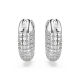 Brincos Swarovski Argola Dextera Pequenas Brancos Lacado a Ródio