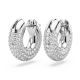 Brincos Swarovski Argola Dextera Pequenas Brancos Lacado a Ródio