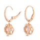 Brincos Swarovski Compridos Sparkling Dance Trevo de Quatro Folhas Rosa Lacado a Rosa Dourado