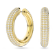 Brincos Swarovski Argola Dextera Médias Brancos Lacado a Dourado