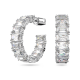 Brincos Swarovski Argola Millenia Lapidação Octogonal Brancos Lacado a Ródio