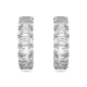 Brincos Swarovski Argola Millenia Lapidação Octogonal Brancos Lacado a Ródio
