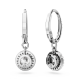 Brincos Swarovski Compridos Constella Lapidação Redonda Pavé Branco Lacado a Ródio