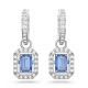 Brincos Swarovski Stud Millenia Lapidação Octogonal Azul Lacado a Ródio