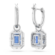 Brincos Swarovski Stud Millenia Lapidação Octogonal Azul Lacado a Ródio
