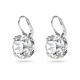 Brincos Swarovski Compridos Millenia Lapidação Redonda Branco Lacado a Ródio