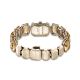 Relógio Swarovski Pulseira de Corte Octagonal Castanho Acabamento em Champanhe Dourado
