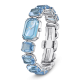 Relógio Swarovski Pulseira de Corte Octagonal Azul Aço Inoxidável