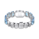 Relógio Swarovski Pulseira de Corte Octagonal Azul Aço Inoxidável