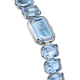 Relógio Swarovski Pulseira de Corte Octagonal Azul Aço Inoxidável