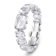 Relógio Swarovski Pulseira de Corte Octagonal Branco Aço Inoxidável