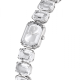 Relógio Swarovski Pulseira de Corte Octagonal Branco Aço Inoxidável