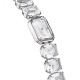 Relógio Swarovski Pulseira de Corte Octagonal Branco Aço Inoxidável