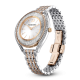 Relógio Swarovski Crystalline Aura Fabrico Suiço Pulseira de Metal Tom Dourado Rosa Acabamento de Combinação de Metais