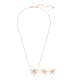 Conjunto Swarovski Volta Laço Branco Lacado a Rosa Dourado