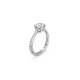 Anel Swarovski Constella Conjunto (2) Lapidação Princesa Branco Lacado a Ródio