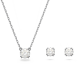Conjunto Swarovski Constella Lapidação Redonda Branco Lacado a Ródio