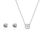 Conjunto Swarovski Constella Lapidação Redonda Branco Lacado a Ródio