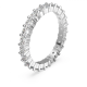 Anel Swarovski Constella Conjunto (2) Lapidação Redonda Branco Lacado a Ródio 55