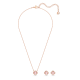 Conjunto Swarovski Sparkling Dance Combinação de Lapidações Trevo de Quatro Folhas Rosa Lacado a Rosa Dourado