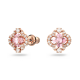 Conjunto Swarovski Sparkling Dance Combinação de Lapidações Trevo de Quatro Folhas Rosa Lacado a Rosa Dourado