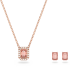 Conjunto Swarovski Millenia Lapidação Octogonal Rosa Lacado a Rosa Dourado