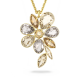 Colar Swarovski Elegance Of Africa Flor Multicor Lacado a Dourado