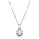 Pingente Swarovski Birthstone Lapidação quadrada Junho Rosa Lacado a ródio