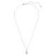 Pingente Swarovski Birthstone Lapidação quadrada Junho Rosa Lacado a ródio