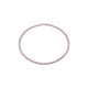 Colar Swarovski Matrix Tennis Lapidação Redonda Pequeno Rosa Lacado a Ródio