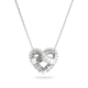 Pingente Swarovski Matrix Combinação de Lapidações Coração Branco Lacado a Ródio