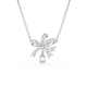 Colar Swarovski Volta Laço Pequeno Branco Lacado a Ródio
