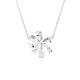 Colar Swarovski Volta Laço Pequeno Branco Lacado a Ródio