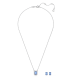 Conjunto Swarovski Millenia Lapidação Octogonal Azul Lacado a Ródio