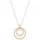 Colar Swarovski Hollow Medio Branco Banhado Rosa Dourado