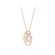 Colar Swarovski Hollow Medio Branco Banhado Rosa Dourado