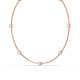Colar Swarovski Constella Lapidação Redonda Branco Lacado a Rosa Dourado