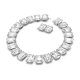 Colar Swarovski Millenia Lapidação Octogonal Branco Lacado a Ródio