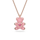 Pingente Swarovski Teddy Urso Rosa Lacado a Rosa Dourado