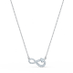 Colar Swarovski Infinity Infinity Branco Lacado a Ródio