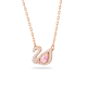 Colar Swarovski Dazzling Swan Cisne Rosa Lacado a Rosa Dourado