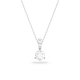 Pingente Swarovski Solitaire Lapidação Redonda Branco Lacado a Ródio