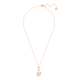 Colar Swarovski Y Dazzling Swan Cisne Rosa Lacado a Rosa Dourado