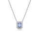 Colar Swarovski Millenia Lapidação Octogonal Azul Lacado a Ródio