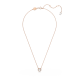 Pingente Swarovski Constella Lapidação Redonda Pavé Branco Lacado a Rosa Dourado
