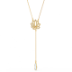 Colar Swarovski Symbolic Lótus Branco Lacado a Dourado